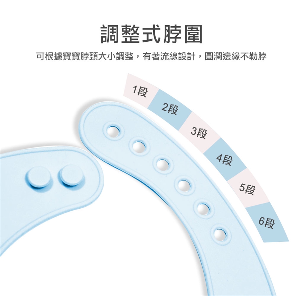 韓國 BAILEY 貝睿 - 矽膠圍兜-立體圍兜+餐墊禮盒-粉藍