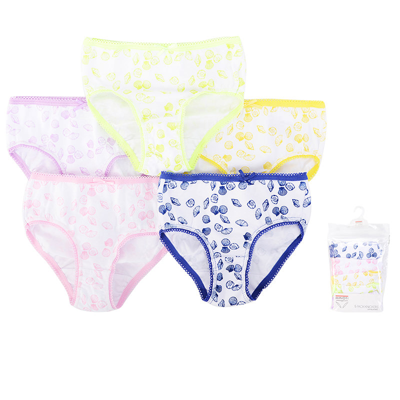 美國 Luvable Friends - 甜蜜寶貝幼兒/兒童棉質5入彈性內褲組-貝類世界