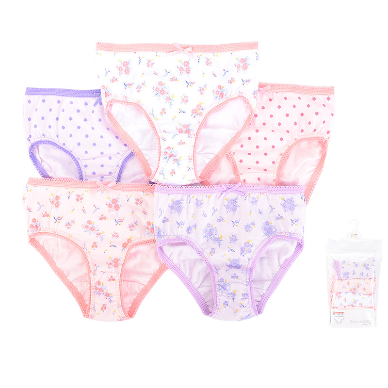 美國 Luvable Friends - 幼兒/兒童棉質5入彈性內褲組-碎花點點