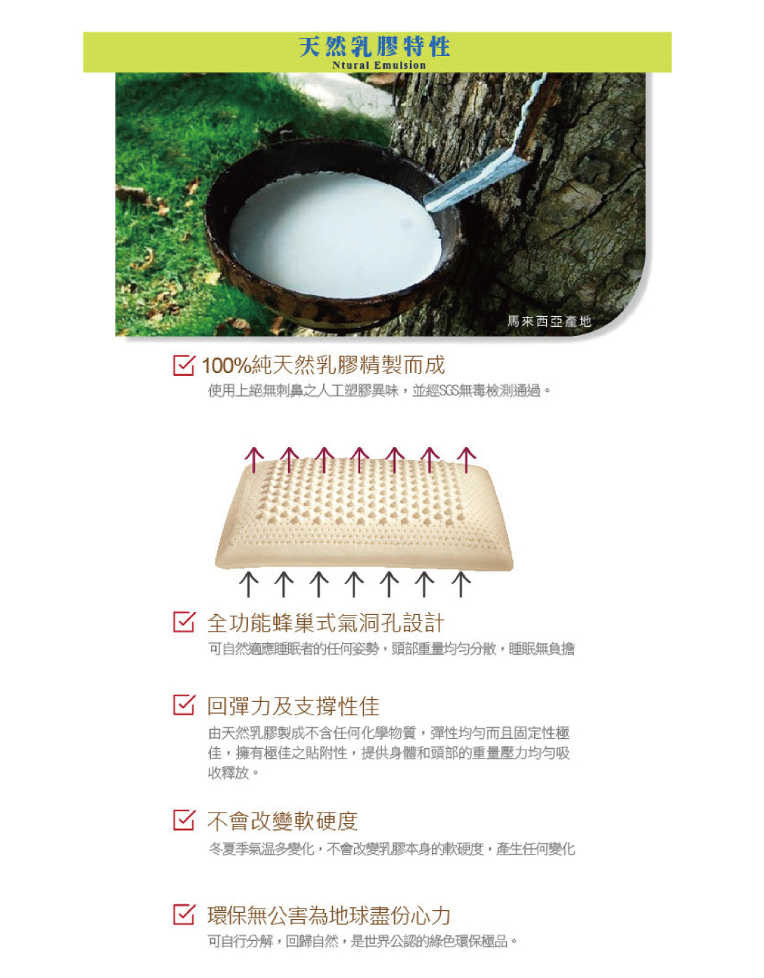 鴻宇 HongYew - 防螨抗菌100%美國棉幼童護頸型天然乳膠枕-交通樂園-1778