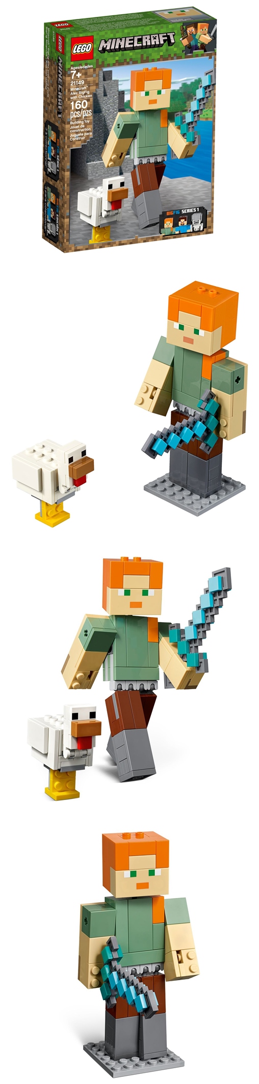 樂高 LEGO - 樂高 Minecraft Micro World 系列 - Minecraft™ Alex BigFig with Chicken 21149-160pcs