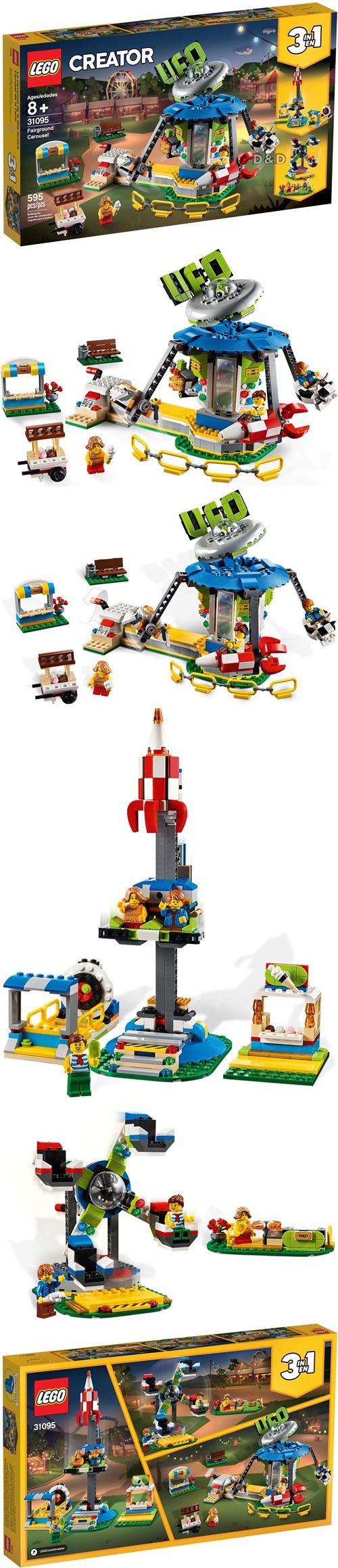 樂高 LEGO - 樂高 Creator 三合一創意大師系列 - 遊樂場旋轉木馬 31095-595pcs