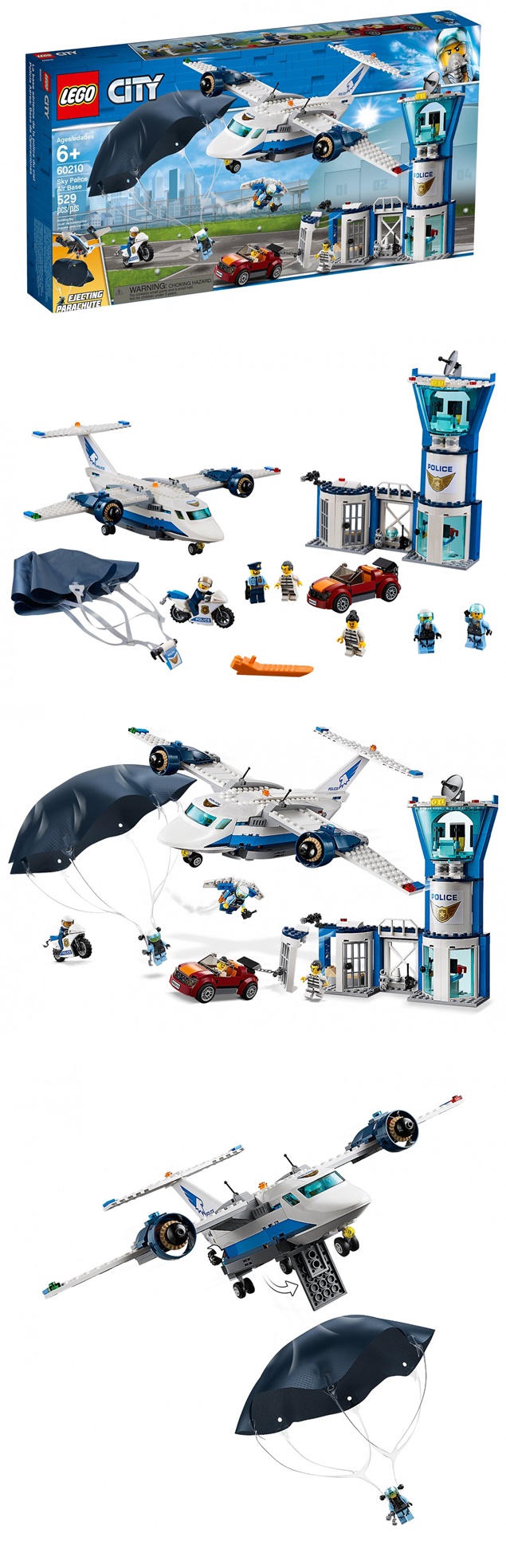 樂高 LEGO - 樂高 CITY 城市警察系列 - 航警航空基地 60210-529pcs