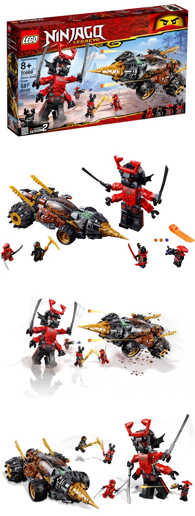 樂高 LEGO - 樂高 NINJAGO 旋風忍者系列 - 阿剛的鑽土機 70669-587pcs