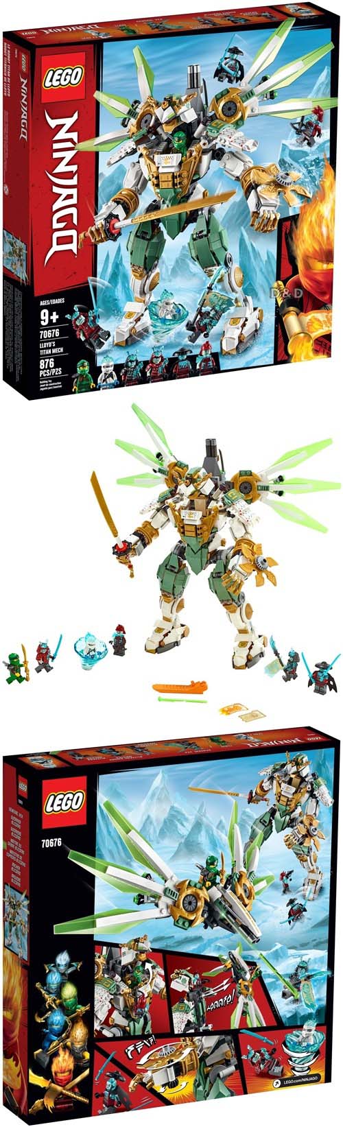 樂高 LEGO - 樂高 NINJAGO 旋風忍者系列 - 勞埃德的鈦機械人 70676-876pcs