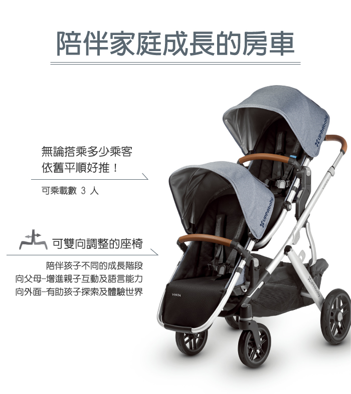 UPPAbaby - 雙寶推車-VISTA-深灰色