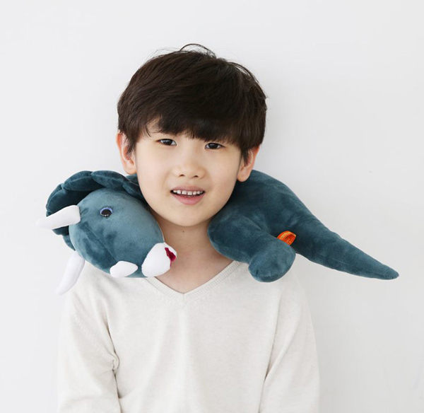 韓國 PROM - 恐龍造型枕-藍色三角龍 (36*34CM)