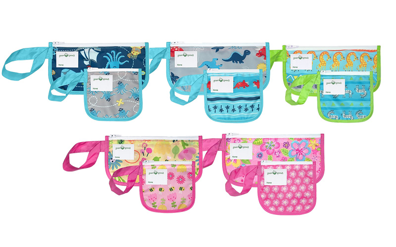 美國 green sprouts - 小綠芽零食袋/ 固齒器/小物品 收納袋兩入組-蜜蜂