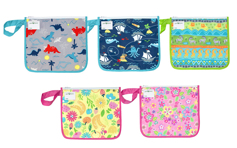 美國 green sprouts - 小綠芽零食袋/ 固齒器/小物品 收納袋-花草樂園