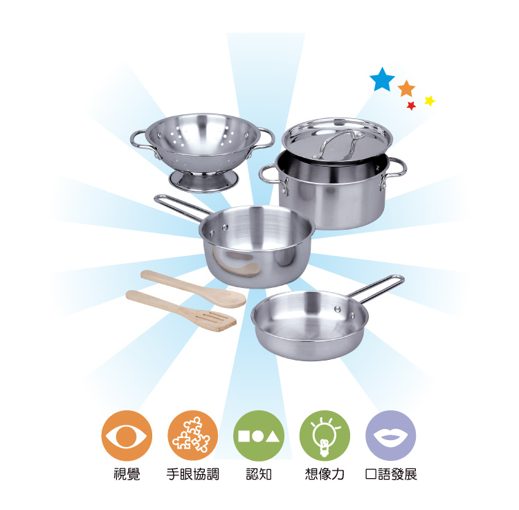 美國瑪莉莎 Melissa & Doug - MD 玩食趣 - 不鏽鋼鍋具組