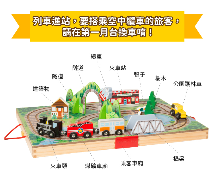 美國瑪莉莎 Melissa & Doug - MD 交通工具 - 手提收納鐵路軌道組