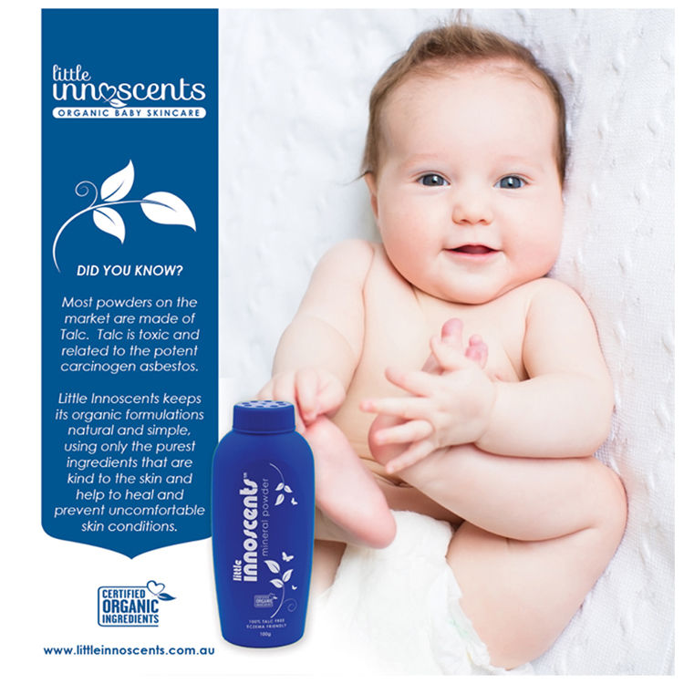 嬰樂香 Little Innoscents - 礦物質爽身粉-寶藍-100g