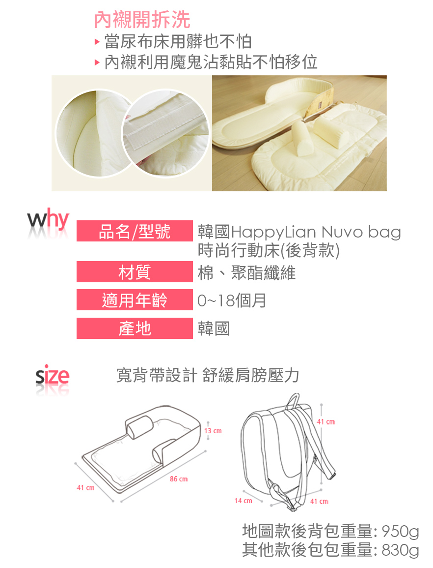 韓國HappyLian Nuvo bag - 時尚攜帶式行動床背包-高跟鞋