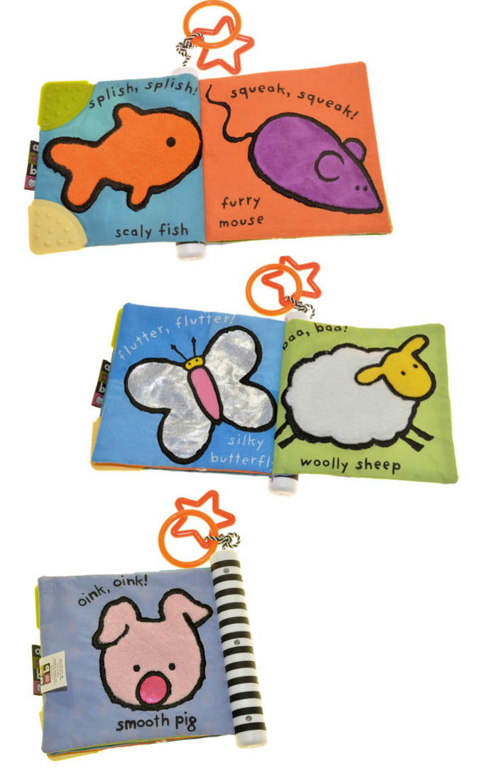 美國 Kids Preferred - 寶寶多功能布書-多觸感動物學習