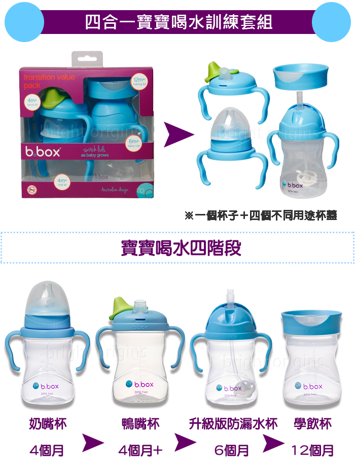 澳洲 b.box - 四合一套裝-草莓粉