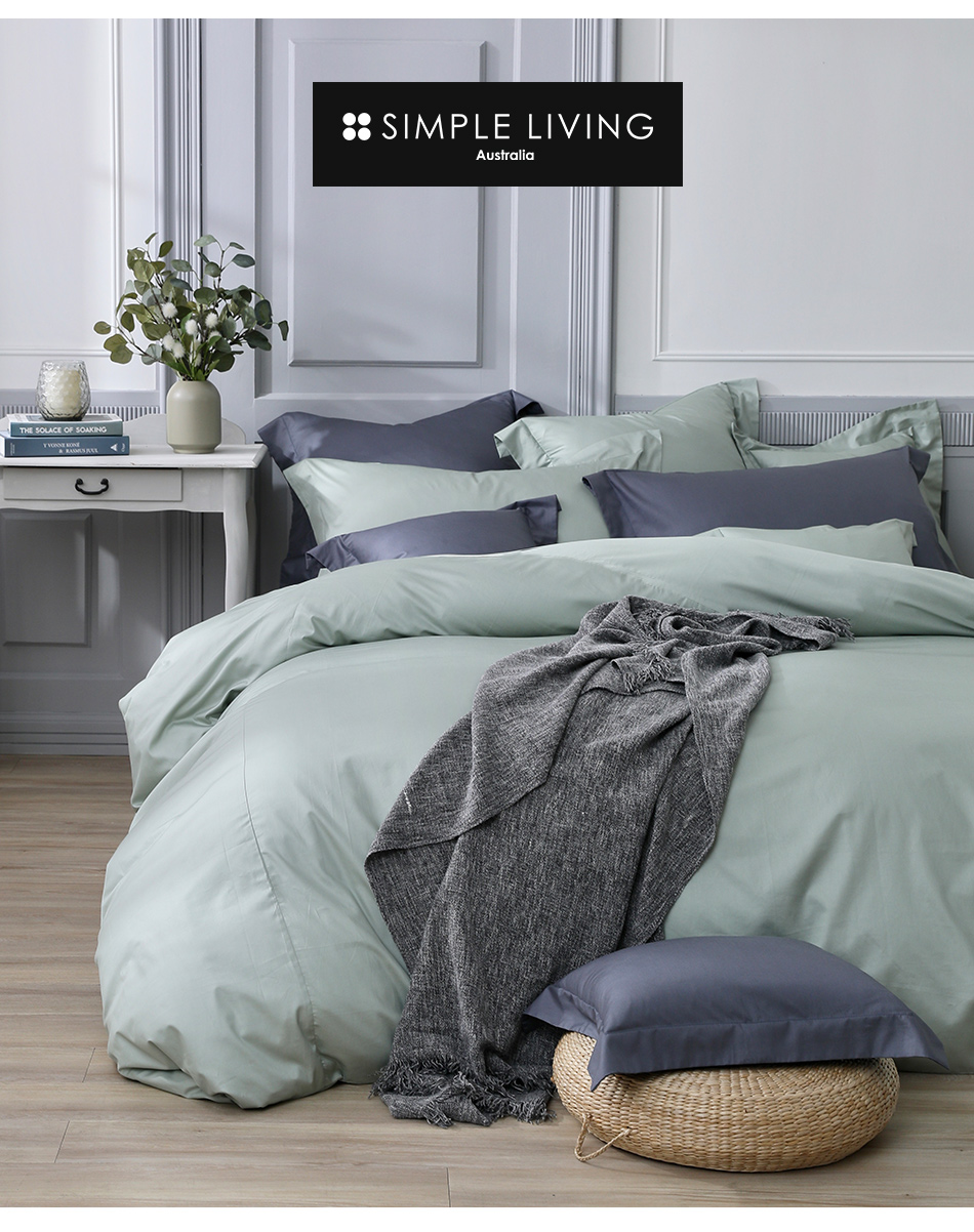 澳洲 Simple Living - 天絲福爾摩四件式被套床包組-台灣製-月眸綠