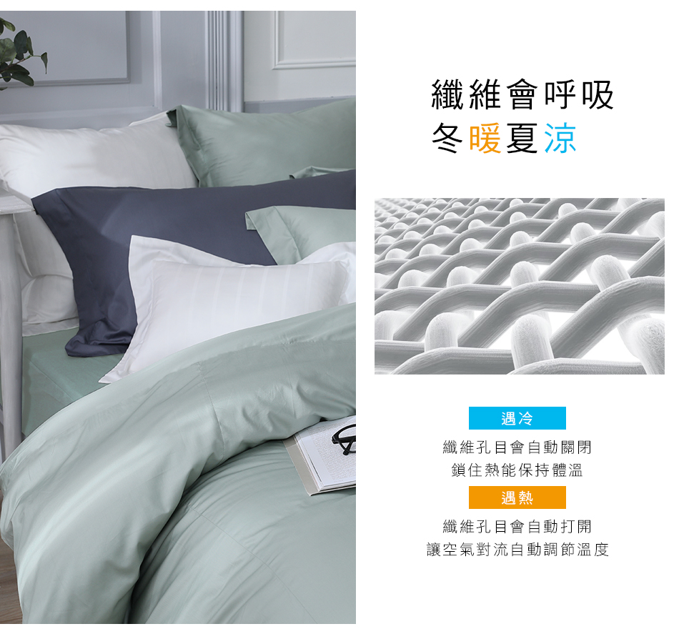 澳洲 Simple Living - 天絲福爾摩四件式被套床包組-台灣製-月眸綠