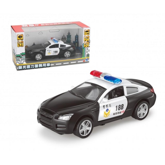 樂彩森林 - 聲光迴力警務用車-警車-迴力
