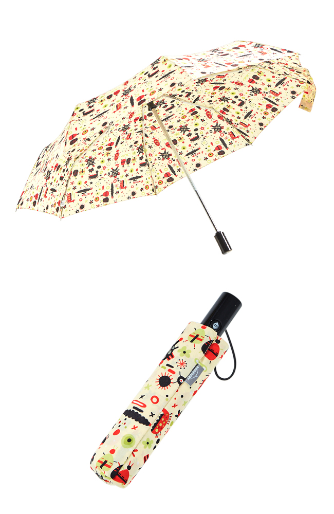 Rainstory - 抗UV個人加大自動傘-變形昆蟲(米)-自動開收傘