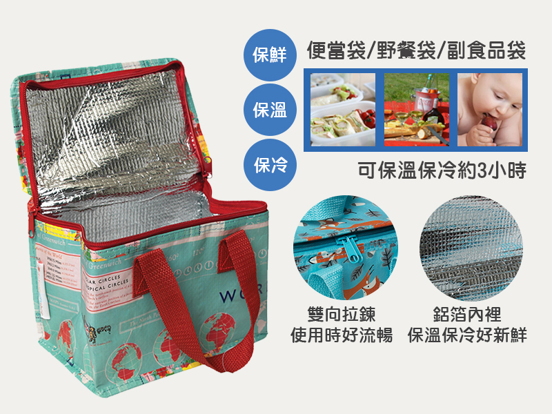 英國 Rex London - 環保保溫袋/保冷袋/便當袋/野餐袋-世界地圖