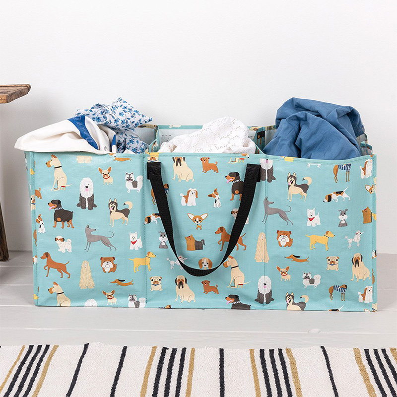 英國 Rex London - 玩具/衣物/垃圾回收 多功能防水環保收納袋/萬用袋/分隔袋-萌狗樂園