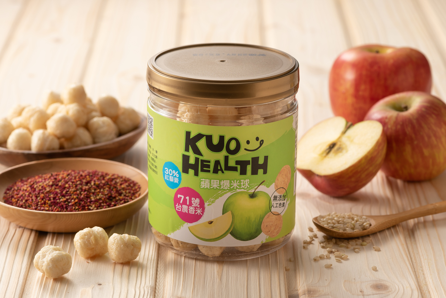 郭老師養生料理 - 寶寶爆米球-蘋果 18個月以上可吃-罐/55g