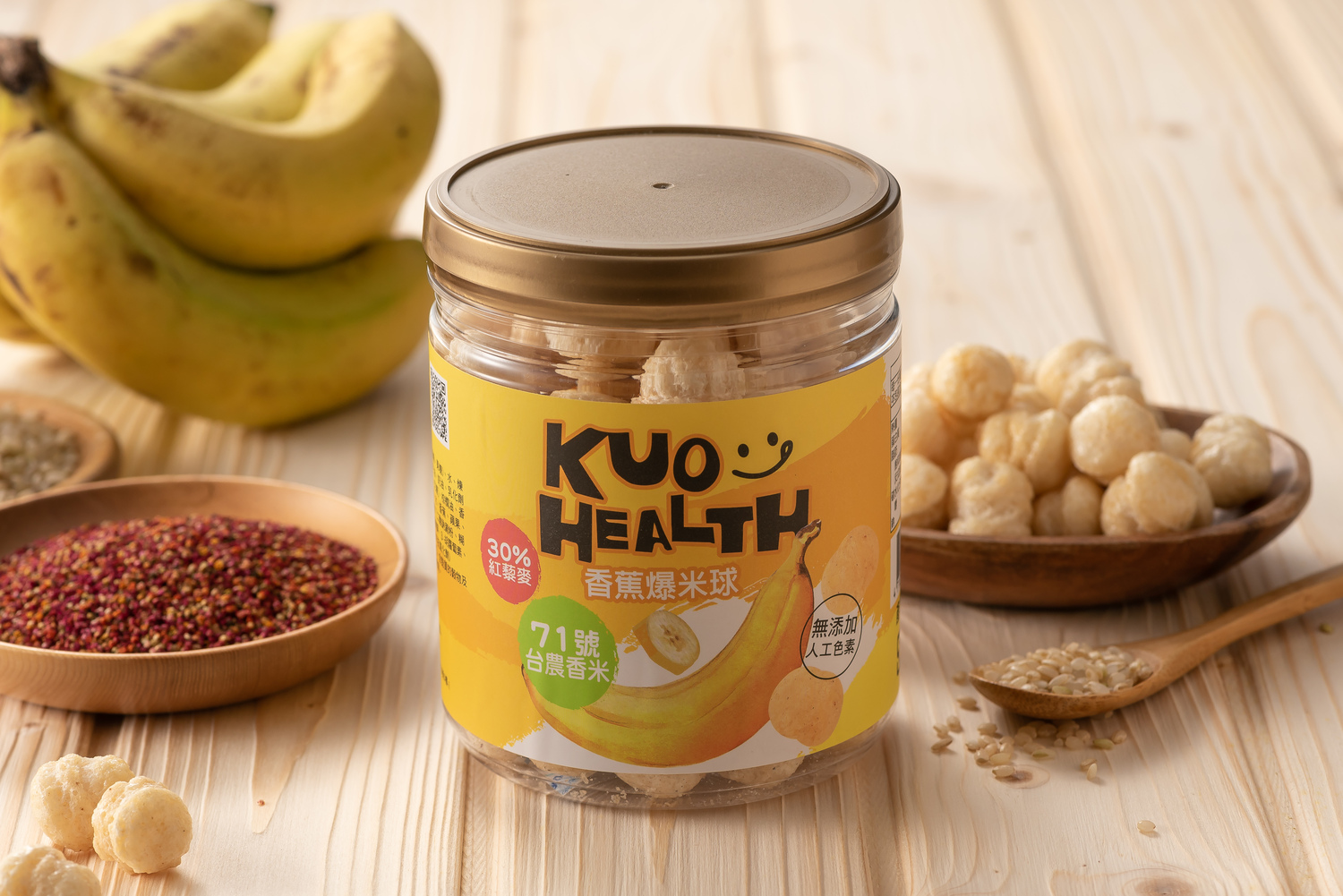 郭老師養生料理 - 寶寶爆米球-香蕉 18個月以上可吃-罐/55g