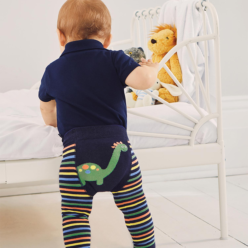 英國 JoJo Maman BeBe - 嬰幼兒屁屁圖案內搭褲/保暖襪-彩虹雷龍