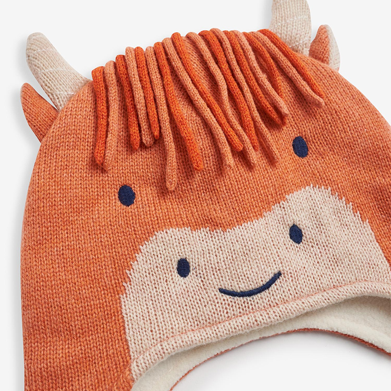 英國 JoJo Maman BeBe - 保暖舒適羊毛帽-瀏海牛