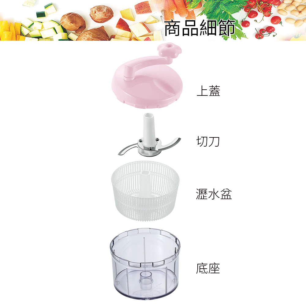 日本下村工業 Shimomura - 粉色多用途果菜調理器PC-602