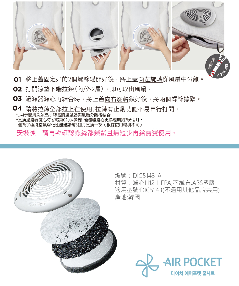 韓國 Pomier 朴蜜兒 - 風扇濾心