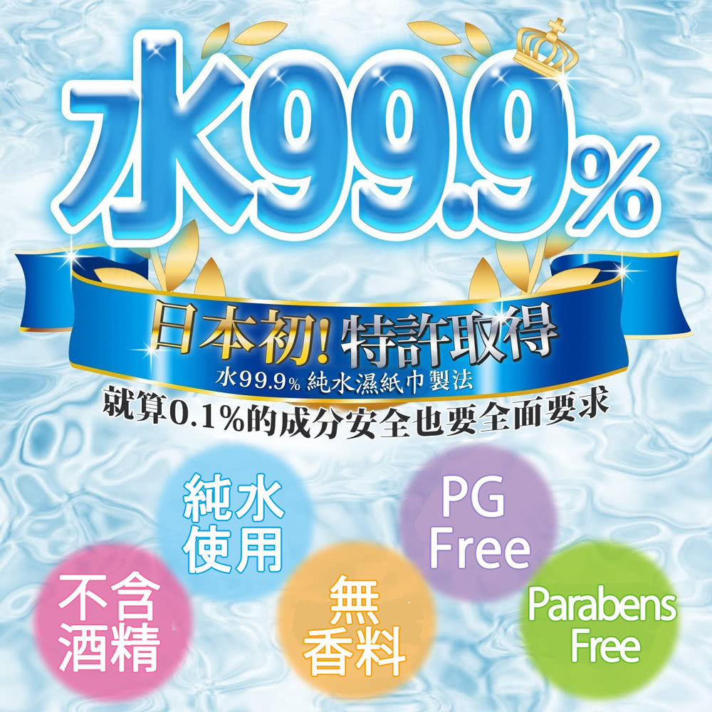 日本 LEC - 純水 99.9% 濕紙巾-加濕加厚-家用包-60抽x3包入