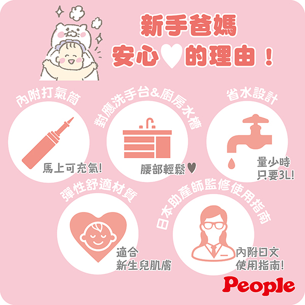 日本 People - LaccoHug海獺造型充氣式澡盆