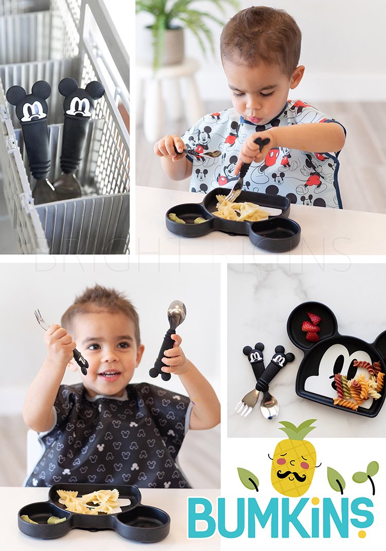 美國 Bumkins - 不鏽鋼湯叉組-米奇