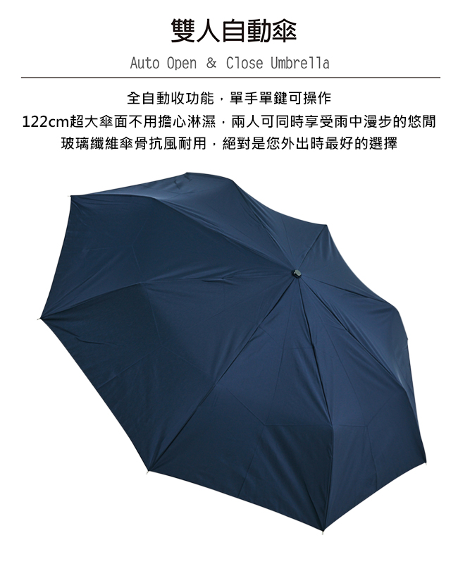 Rainstory - 抗UV雙人自動傘-極致藍-自動開收傘