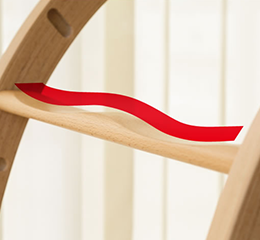 日本 farska - 實木陪伴成長椅│一生モノの椅子-珊瑚紅