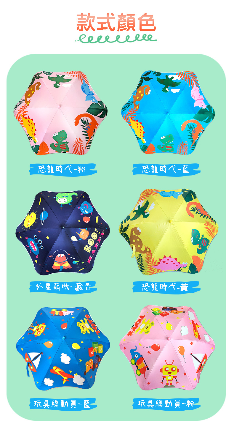 兒童圓角反光雨傘-玩具總動員-藍