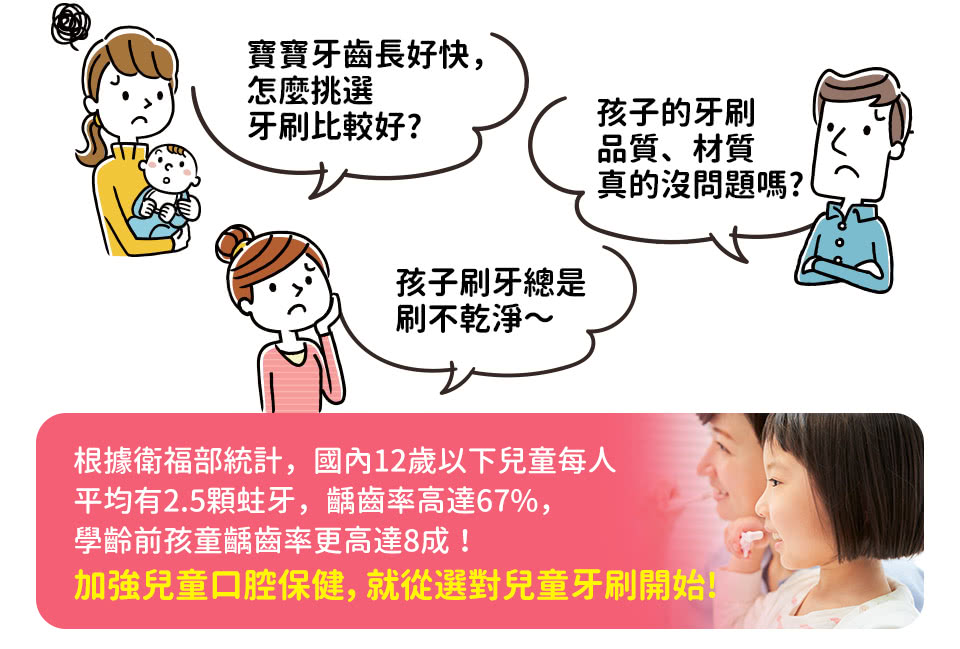 日本 LION 獅王 - 細潔兒童專業護理牙刷-2歲-6歲-顏色隨機出貨-6支入