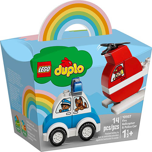 樂高 LEGO - 樂高積木 LEGO《 LT10957 》Duplo 得寶系列 -消防直升機 & 警車-14pcs