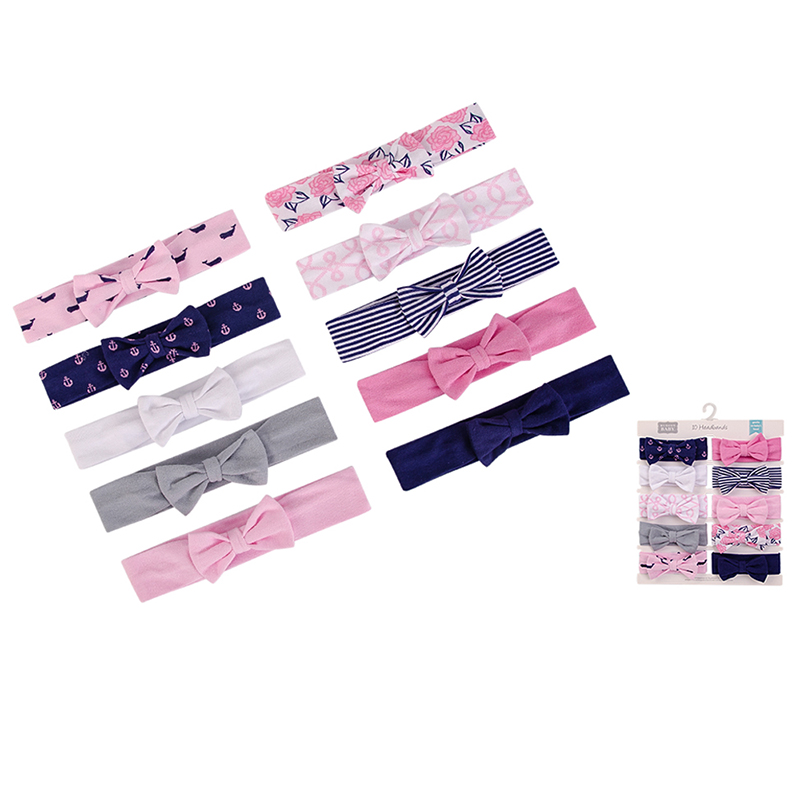 美國 Luvable Friends - 甜蜜寶貝嬰幼兒新生兒髮帶10入組-海洋玫瑰