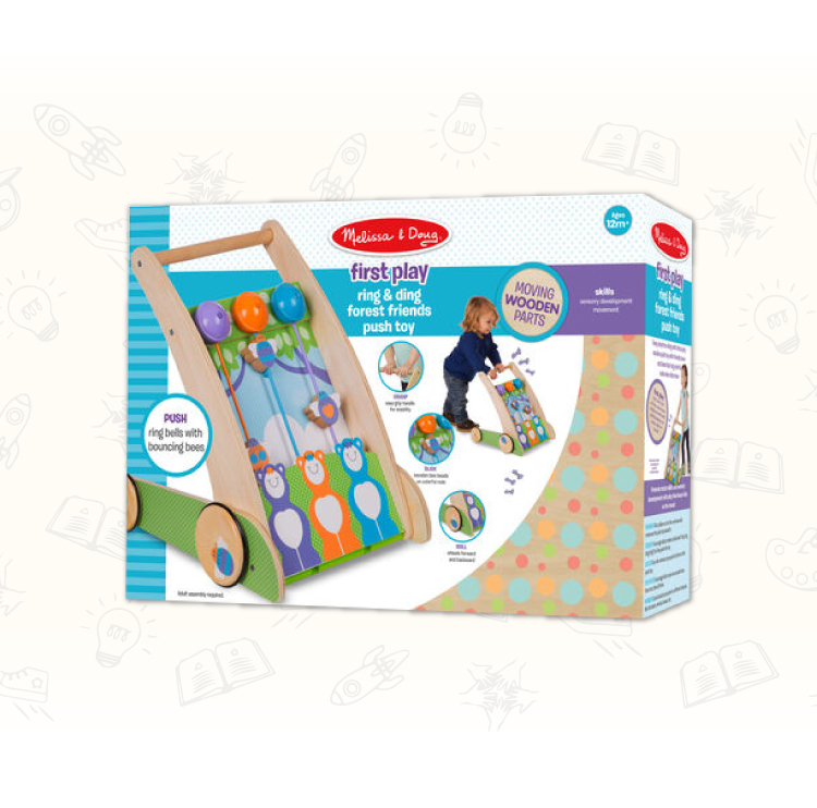 美國瑪莉莎 Melissa & Doug - MD 益智-幼兒啟發-木製學步推車