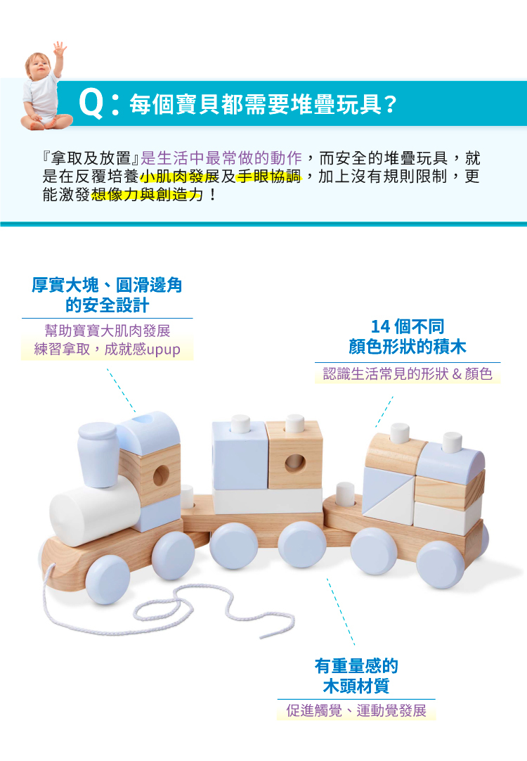 美國瑪莉莎 Melissa & Doug - MD 益智-家庭號建構積木火車,彩色