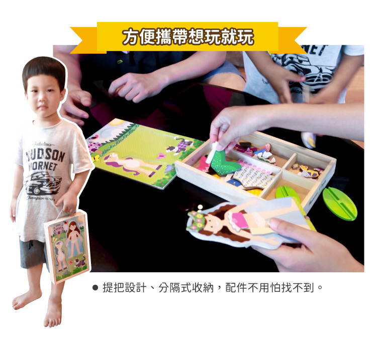 美國瑪莉莎 Melissa & Doug - MD 磁力-磁力換裝娃娃提盒組,公主