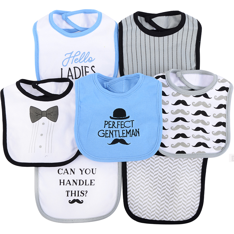 美國 Luvable Friends - 甜蜜寶貝嬰幼兒吸水口水巾圍兜7入組-完美紳士