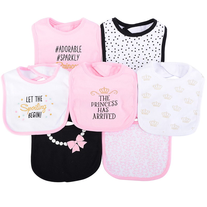 美國 Luvable Friends - 甜蜜寶貝嬰幼兒吸水口水巾圍兜7入組-公主駕到