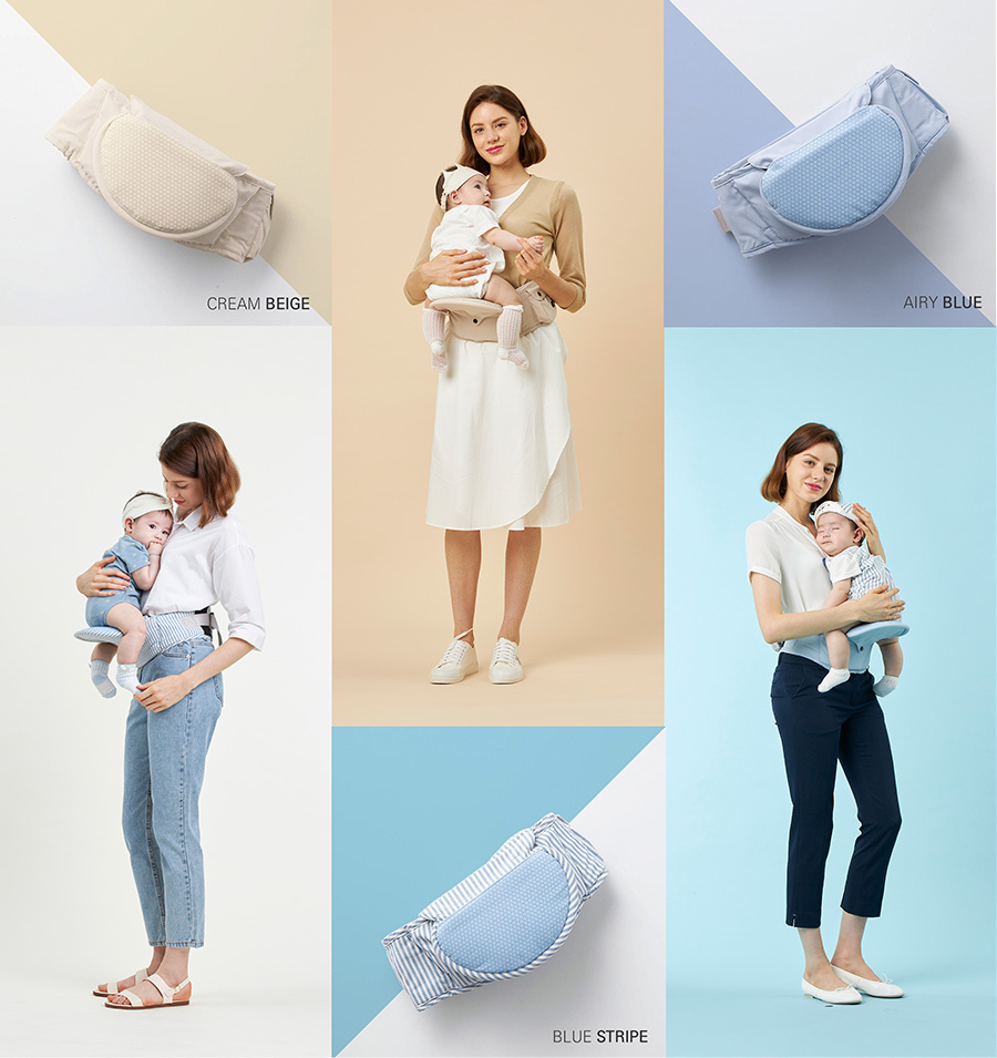 韓國 Bebefit - Light 快展折疊腰凳-海洋藍