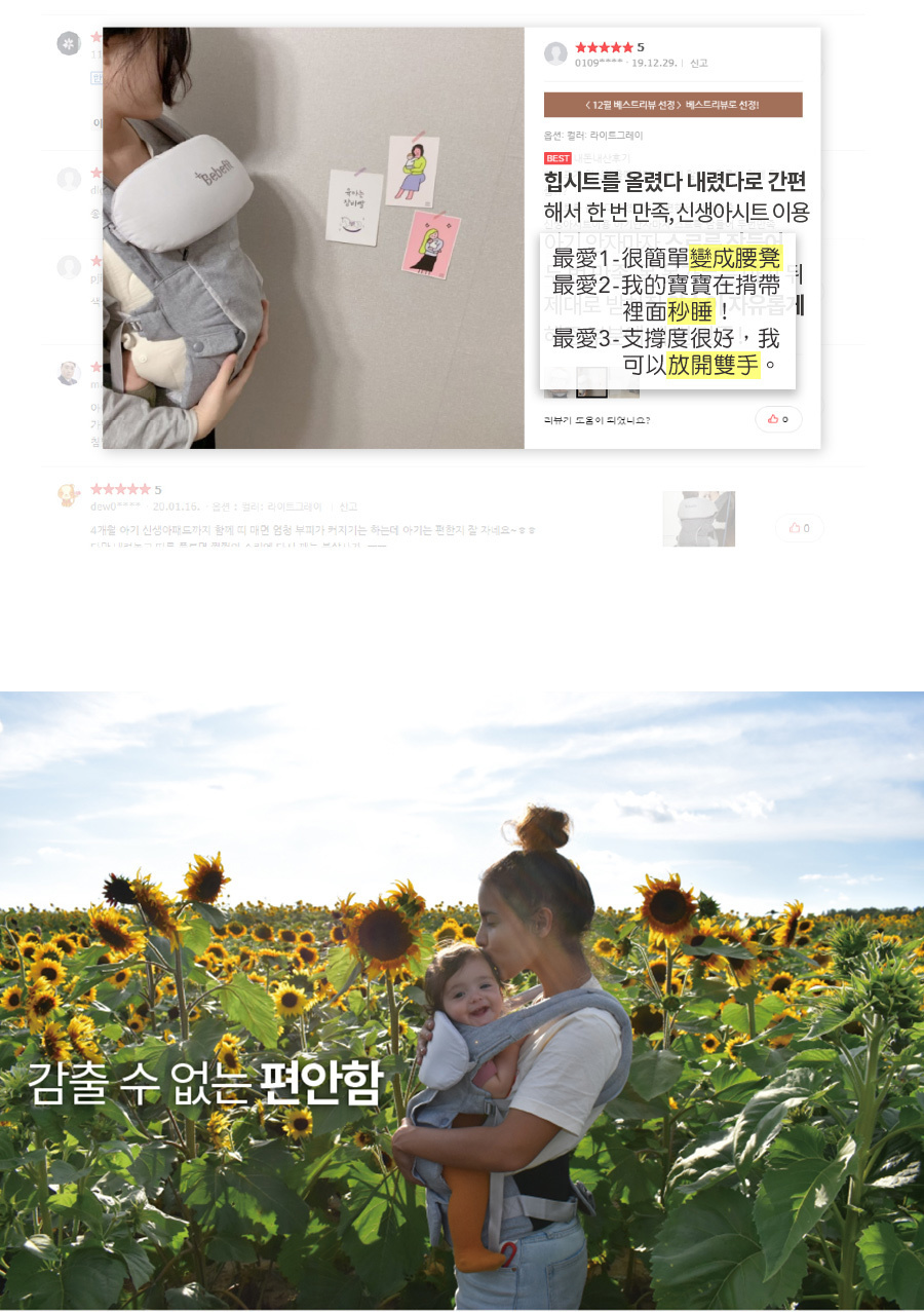 韓國 Bebefit - Smart 智能嬰兒揹帶-海軍藍