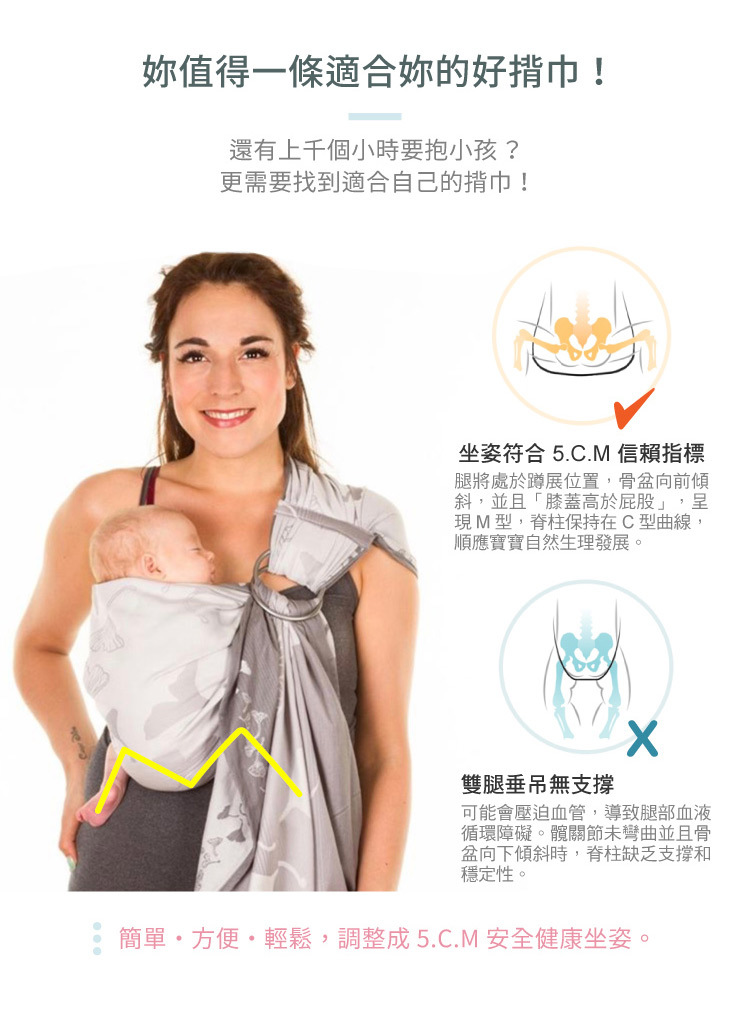 加拿大 Chimparoo - 雙環親密揹巾-塗鴉灰