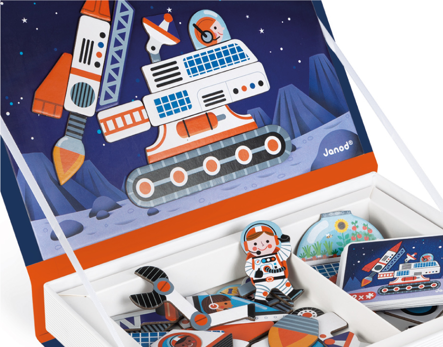 法國Janod - 磁鐵遊戲書-太空探險