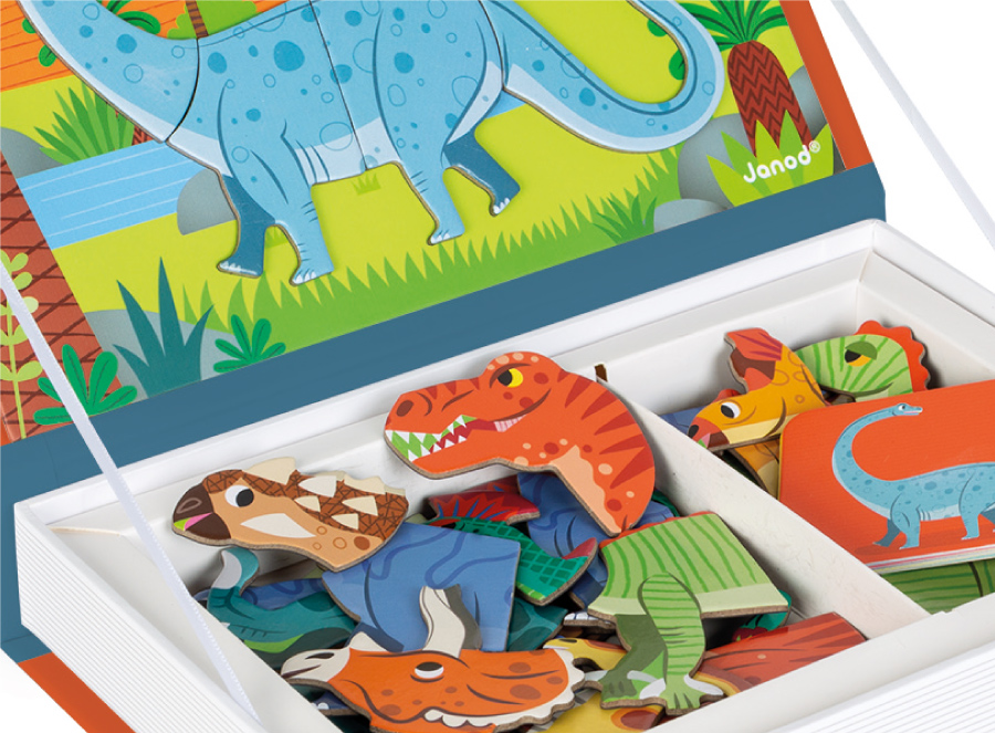 法國Janod - 磁鐵遊戲書-恐龍世界
